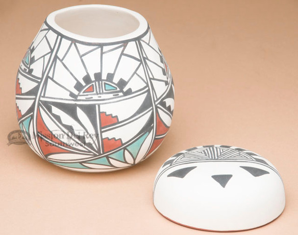 Tigua Hand Painted Vase & Lid