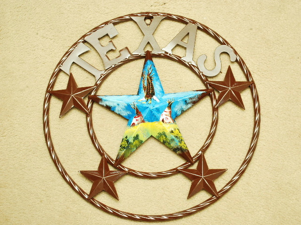 Rustic Metal Texas Star 16" -Indian Village