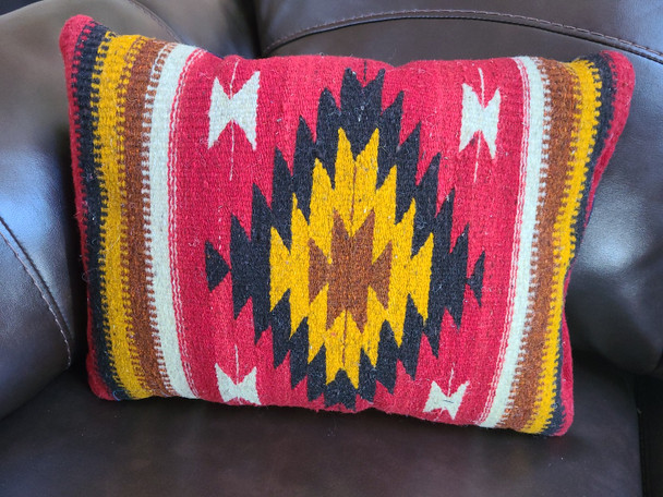 Hand Woven Wool Zapotec Indian Pillow