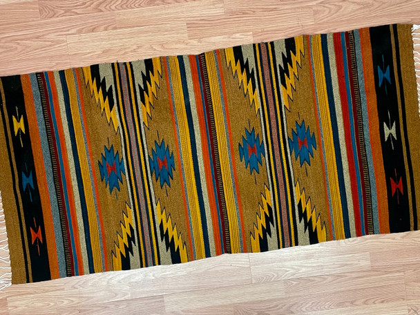 Zapotec Indian Wool Rug 30x60