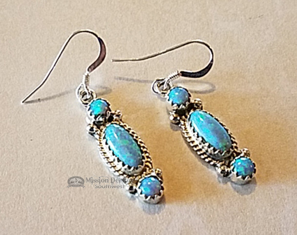 Silver Navajo Opal Earrings