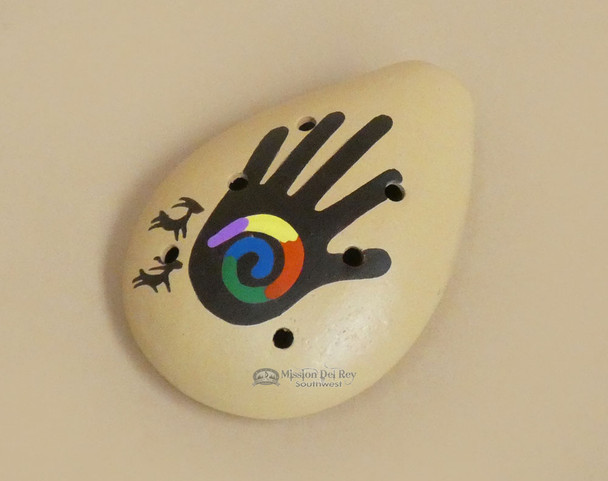 Andean Indian Clay Pendant Ocarina Flute