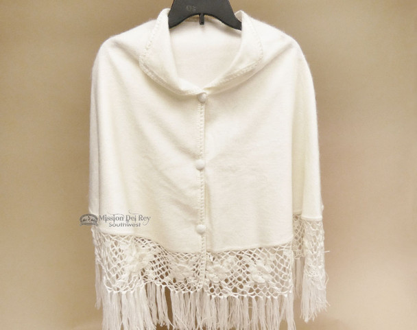 100% Alpaca Bell Cape -White