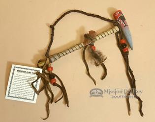 Native American Painted Antler Pipe 6"