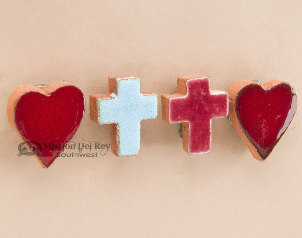 Hand Glazed Saltillo Tile Cross Magnet Set