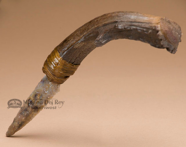 Creek Indian Antler Handle Stone Knife 11"