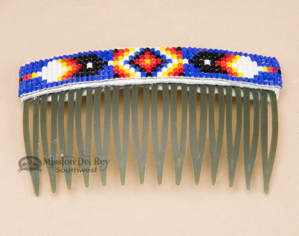 Navajo Beaded Hair Comb - Green