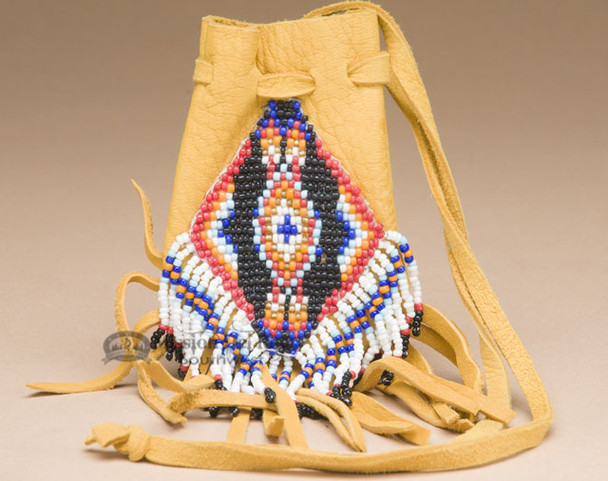 Navajo Beaded Deer Skin Medicine Pouch