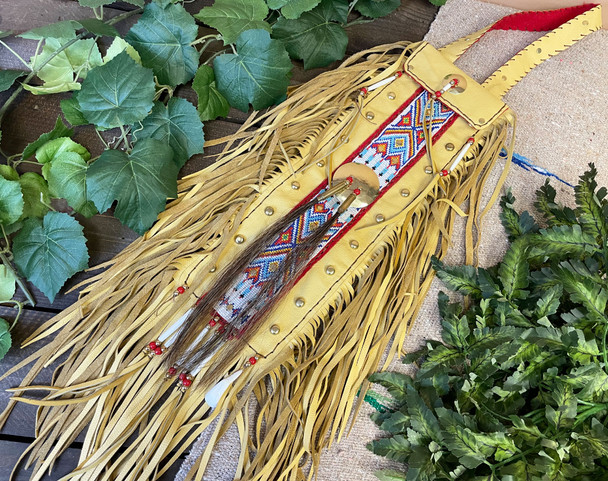 Tigua Pueblo Indian Elk Hide Pipe Bag 