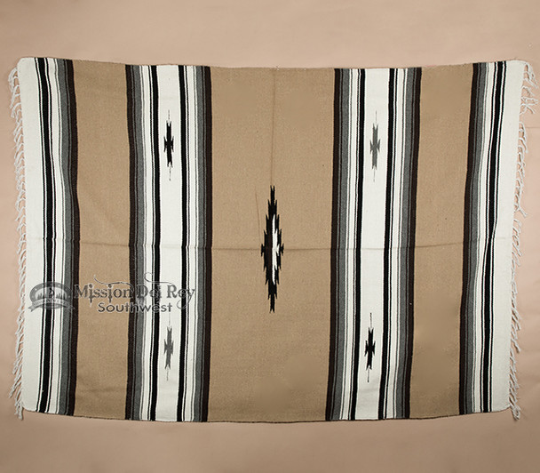 週末限定価格* Diamond Center Blanket 1980年代購入 Diamond Center Style Blanket 5x7 -Tan (db42a) - Mission Del Rey