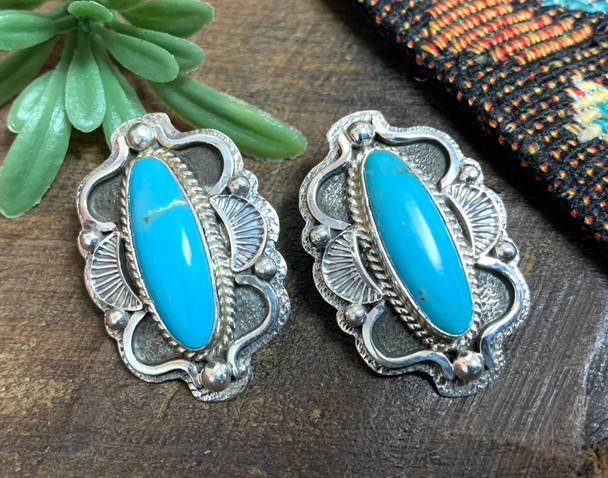 Navajo Silver & Turquoise Earrings