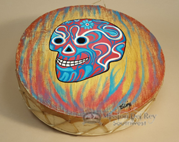 Painted Drum Day of the Dead -Sugar Skull
