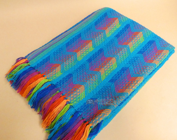 Multi-Color Fringed Alpaca Blanket 64x80