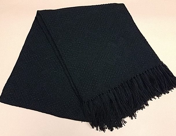Fringed Alpaca Blanket 64x80 - Black