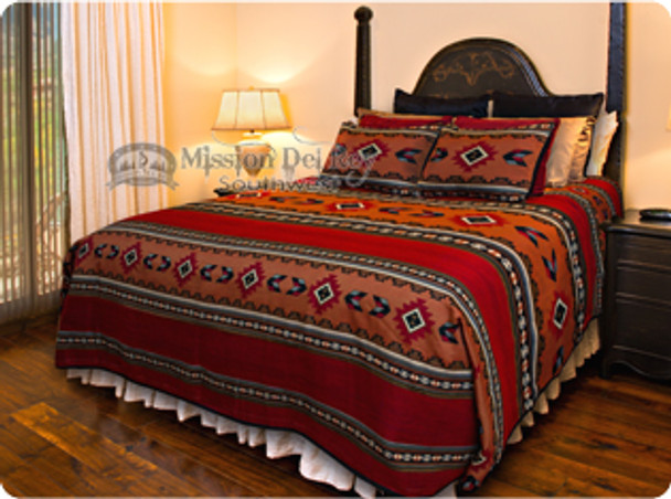 Southwestern Tapestry Bedspread & Shams -Zuni Style