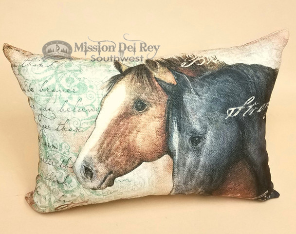 Soft Designer Ranch Pillow -Horses