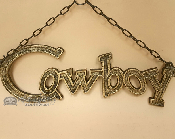 Rustic Western Hanging Metal Art Cowboy Sign