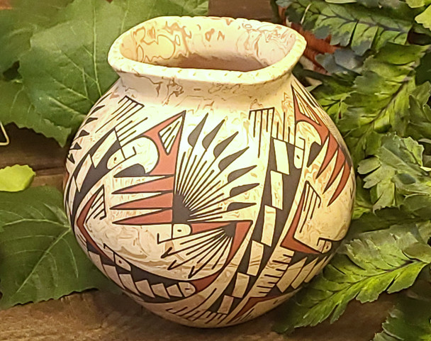 Mata Ortiz Marbled Clay Pottery Vase