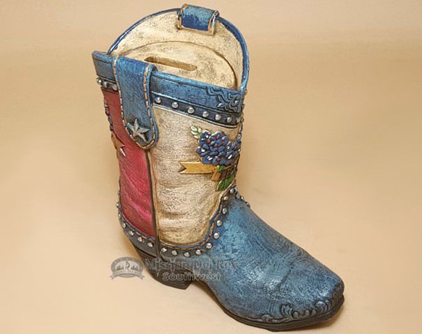 Western Style Bank - Texas Cowboy Boot & Blue Bonnets