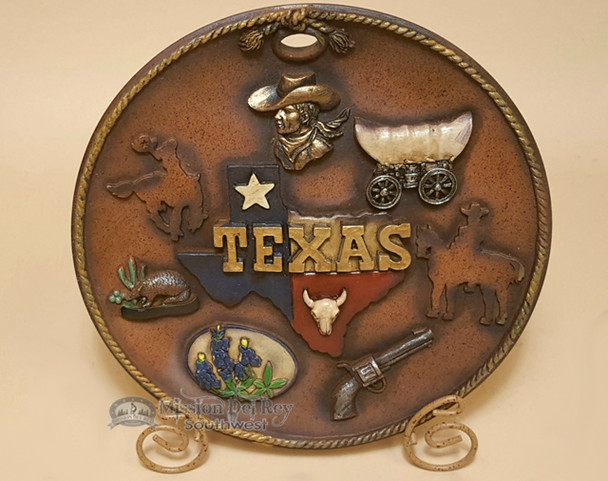 Decorative Western Style Plate With Stand - Texas