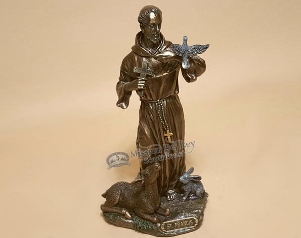 Rustic Bronze Metal Art  - St. Francis