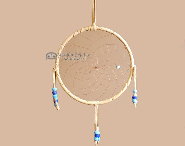 Beaded Navajo 6" Dream Catcher by Curtis Bitsui -Blue