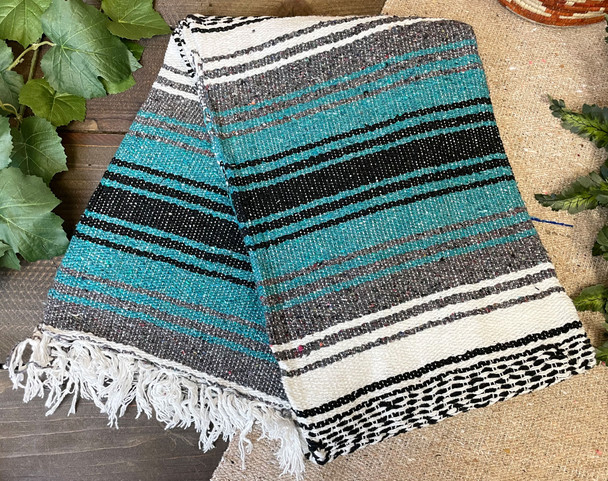 Traditional Woven Mexican Falsa Blanket