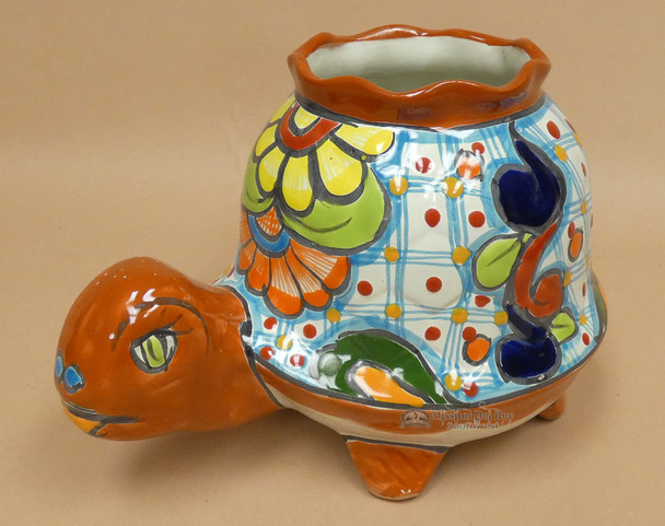 Hand Painted Mexican Talavera Turtle