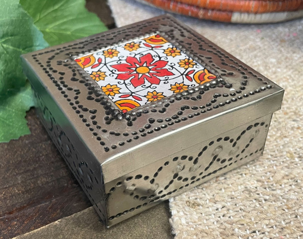 Tin & Talavera Jewelry Box