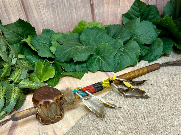 Navajo Beaded Drum Rattle