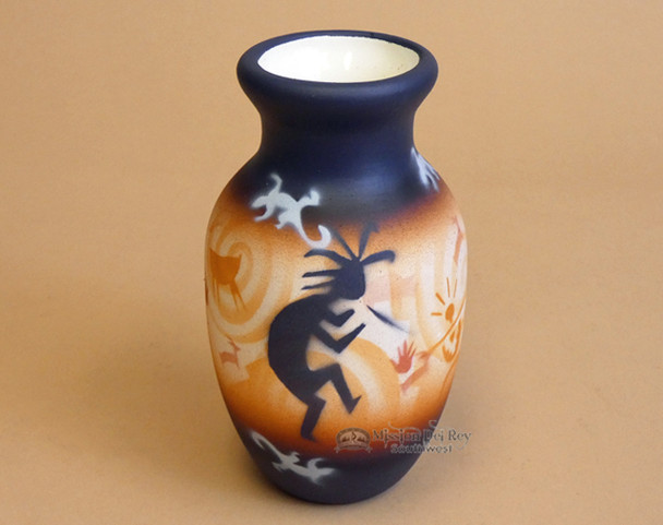 Southwest Painted Pottery Vase 6" - Kokopelli