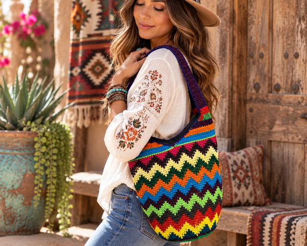 Hippie Style Crochet Purse