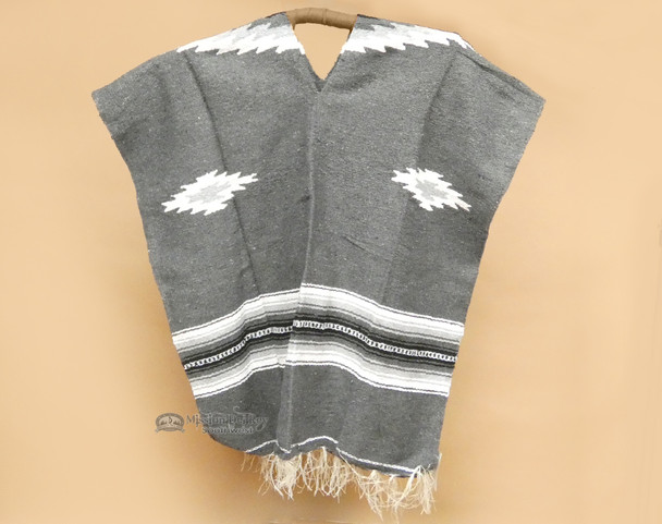 Mexican Style Poncho - Charcoal