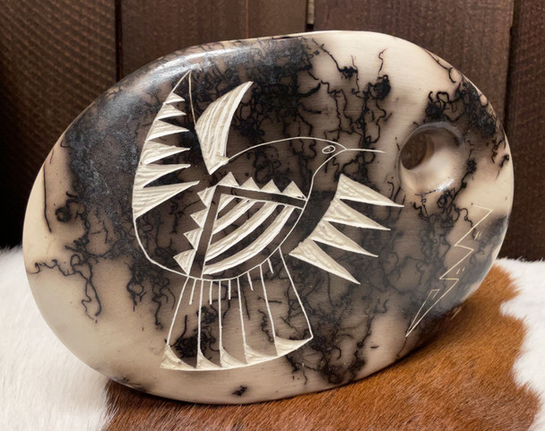 Navajo Indian Horse Hair Pottery Pillow Vase