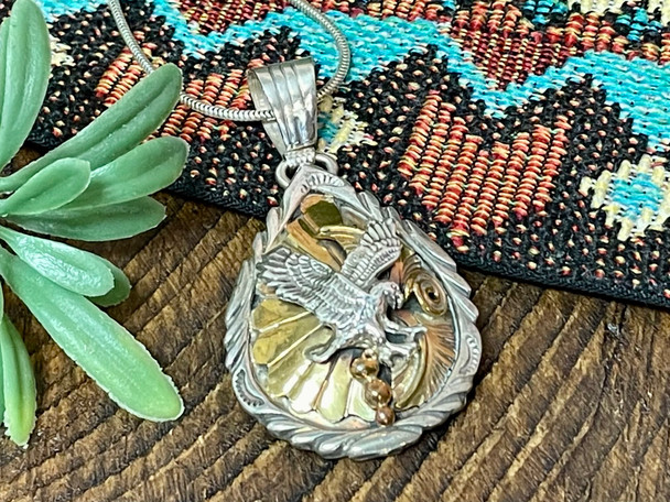 Southwestern Sterling Silver Pendant & Chain 24