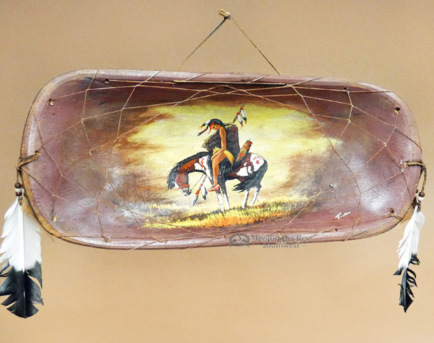 Southwestern Hand Painted Wooden Bowl - End of Trail