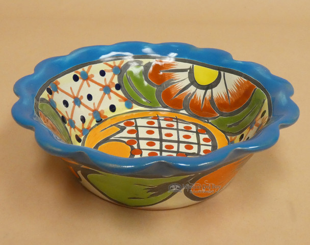 Hand Painted Mexican Talavera Flower Bowl