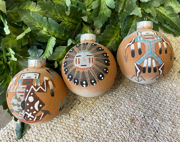 Navajo Sand Painted Ornament Set