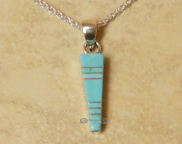 Zuni Turquoise Pendant Necklace 20"