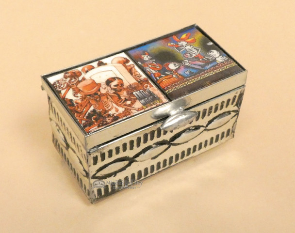 Handcrafted Day of the Dead Tin Jewelry Box