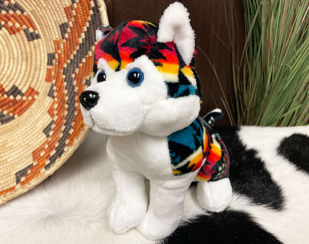 Southwestern Design Plush Wolf