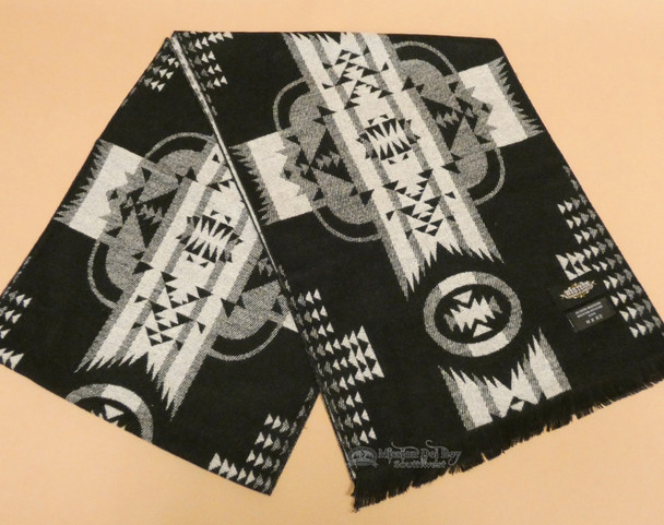 Southwestern Neck Scarf -  Black/White