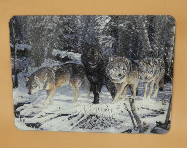 Tempered Glass Cutting Board - Wolves