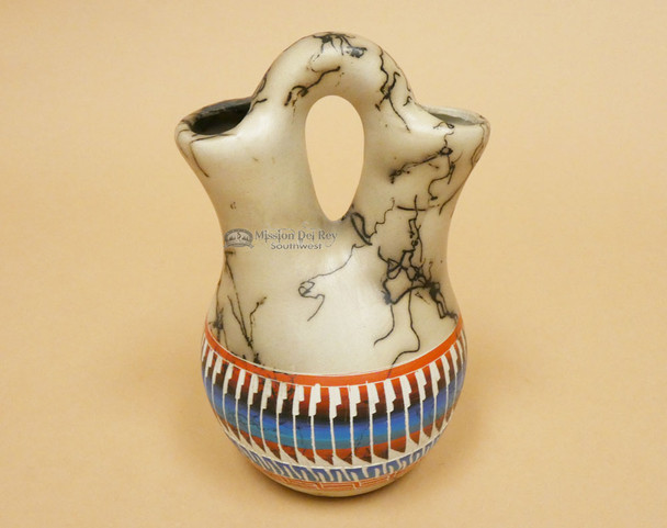 Horsehair Color Band Wedding Vase -Navajo