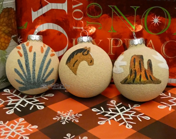 Sand Painted Ornament Set