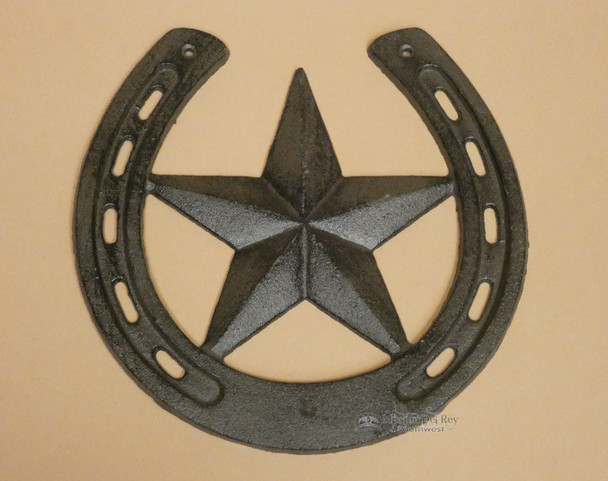 Cast Iron Horseshoe and Star Plaque