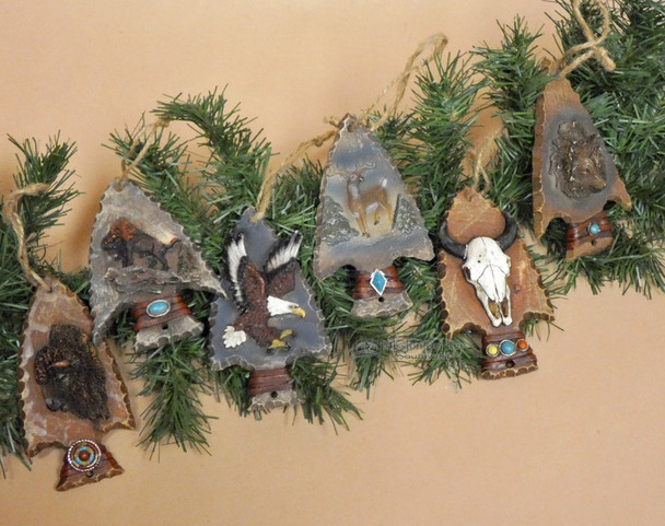 Wildlife Arrowhead Christmas Ornament Set