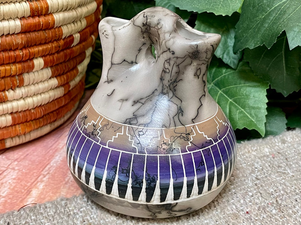 Navajo Horsehair Rainbow Wedding Vase