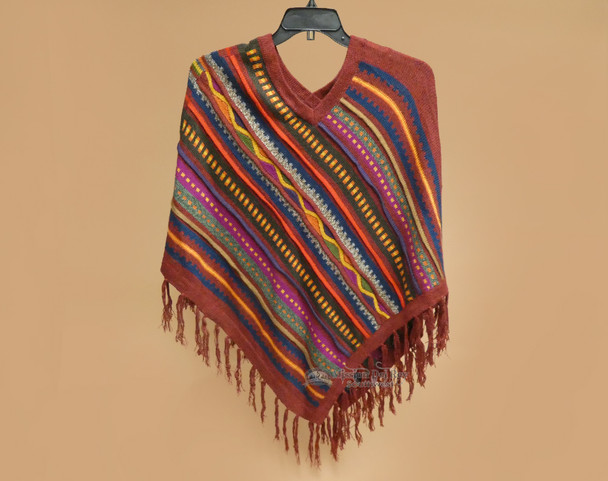100% Alpaca V-Neck Poncho