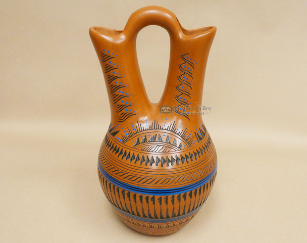 Hand Etched Navajo Indian Wedding Vase